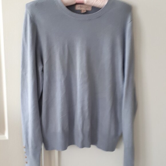 Philosophy Ladies Soft Elegant Sweater Large Misty Blue New $58 - Picture 2 of 5
